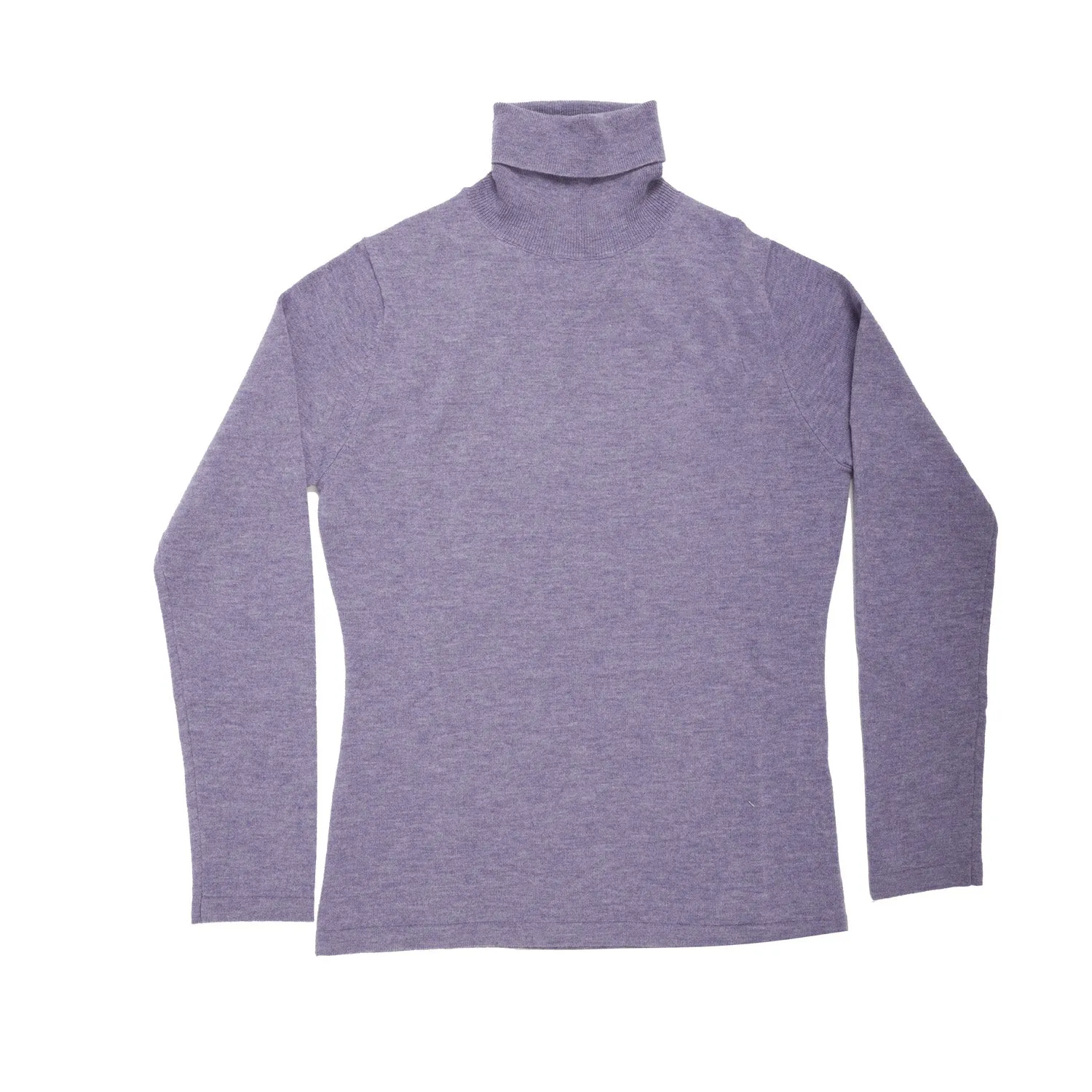 100% Merino Ladies Polo Neck Sweater Heather