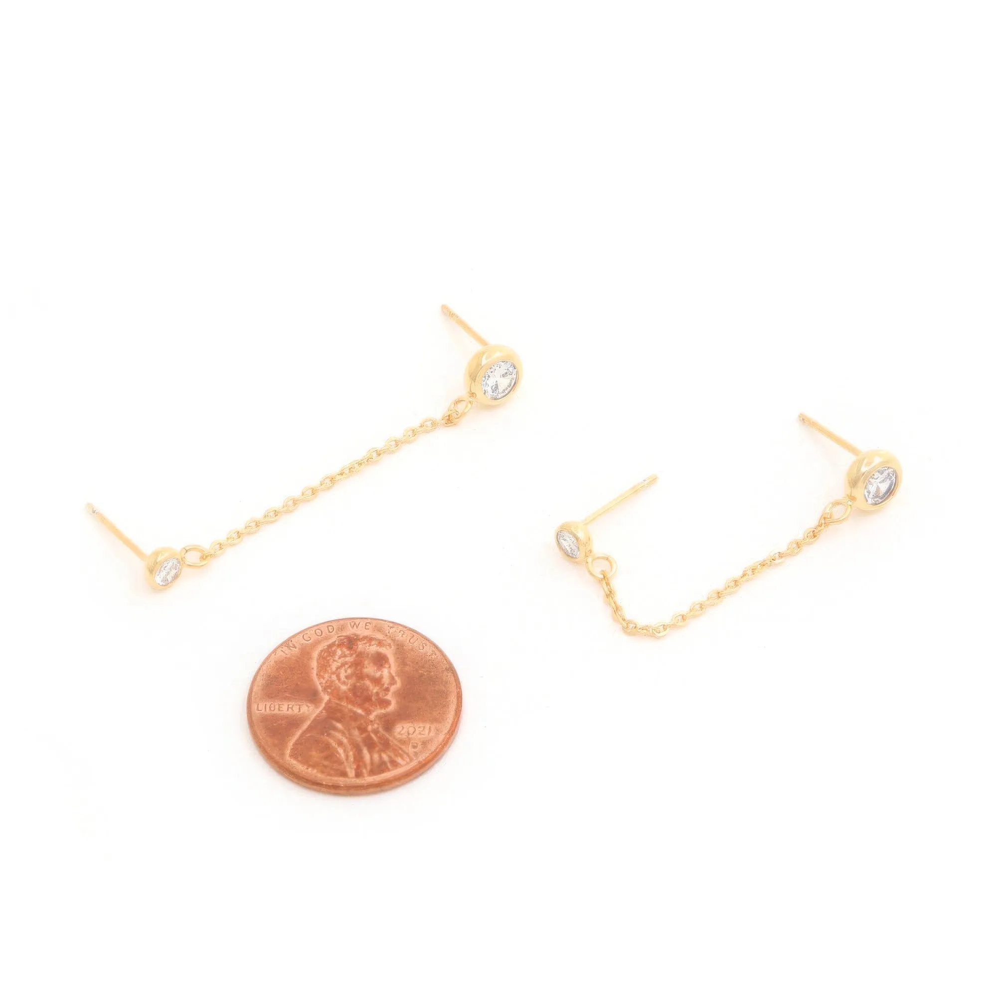 14k Gold Dipped Chain Earring