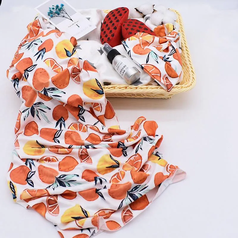 2pcs Floral Print Baby Blanket with Hat