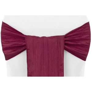 Accordion Crinkle Taffeta Chair Sash - Burgundy