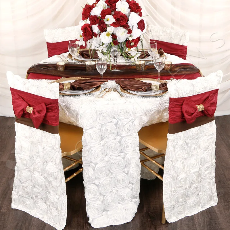 Accordion Crinkle Taffeta Chair Sash - Burgundy