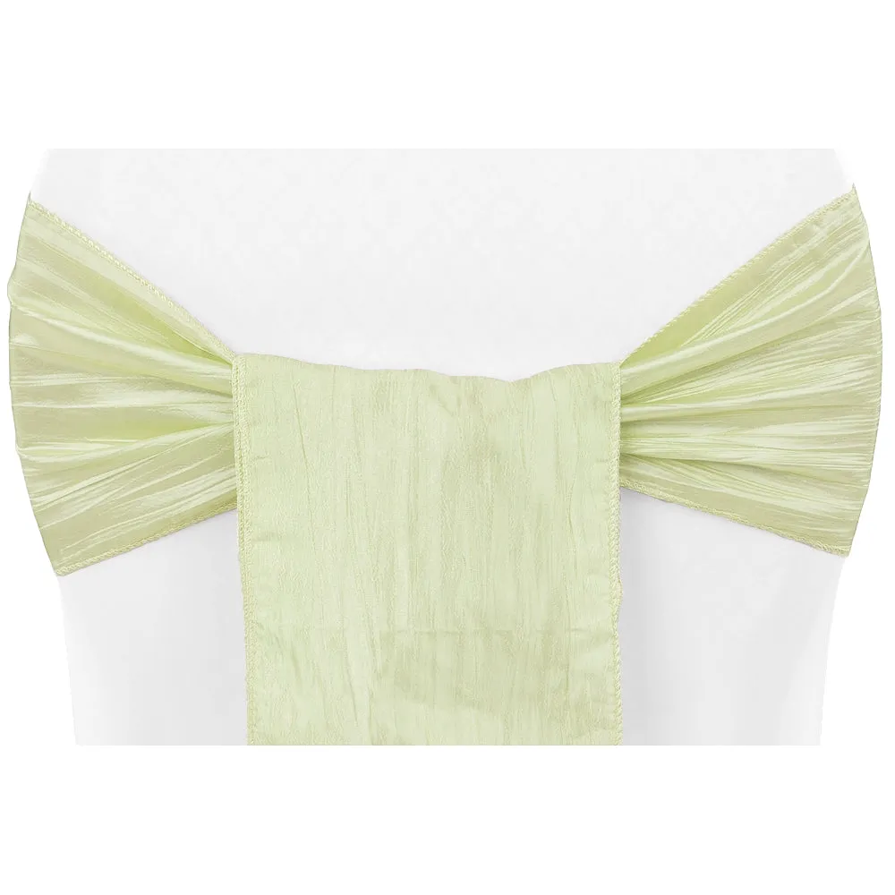 Accordion Crinkle Taffeta Chair Sash - Sage Green