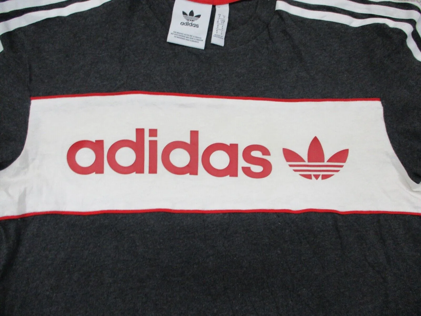 Adidas Boys Graphic T Shirt Shorts Sleeves Crew Neck Black White Size Small