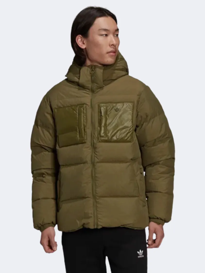 Adidas Down Regen Hooded Puffer Men Jacket Olive