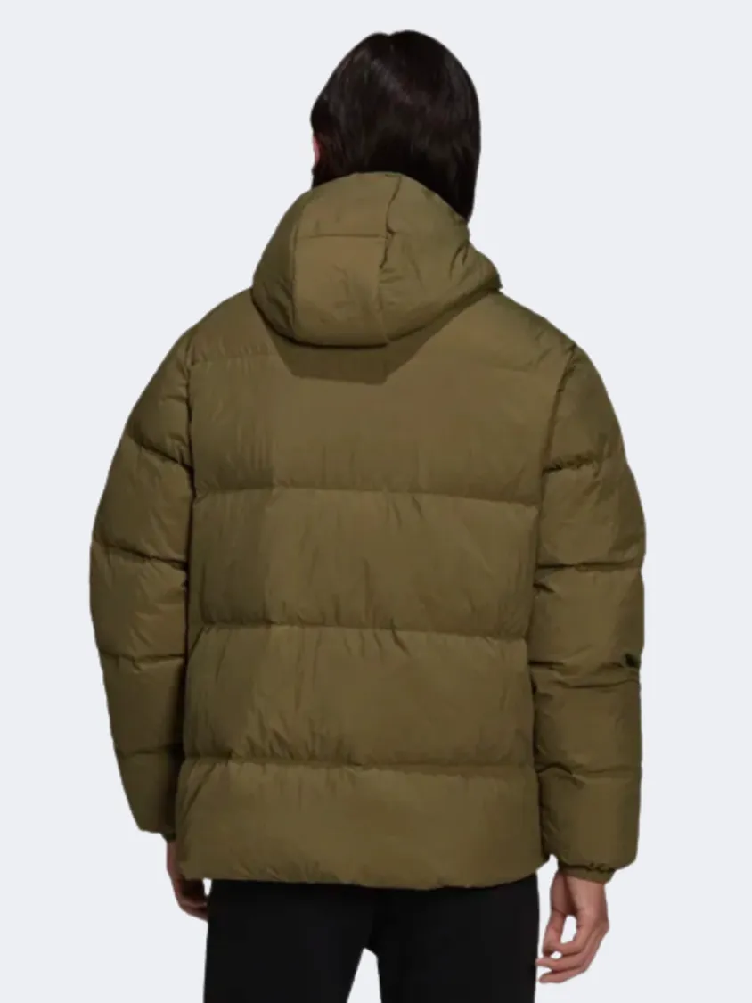 Adidas Down Regen Hooded Puffer Men Jacket Olive