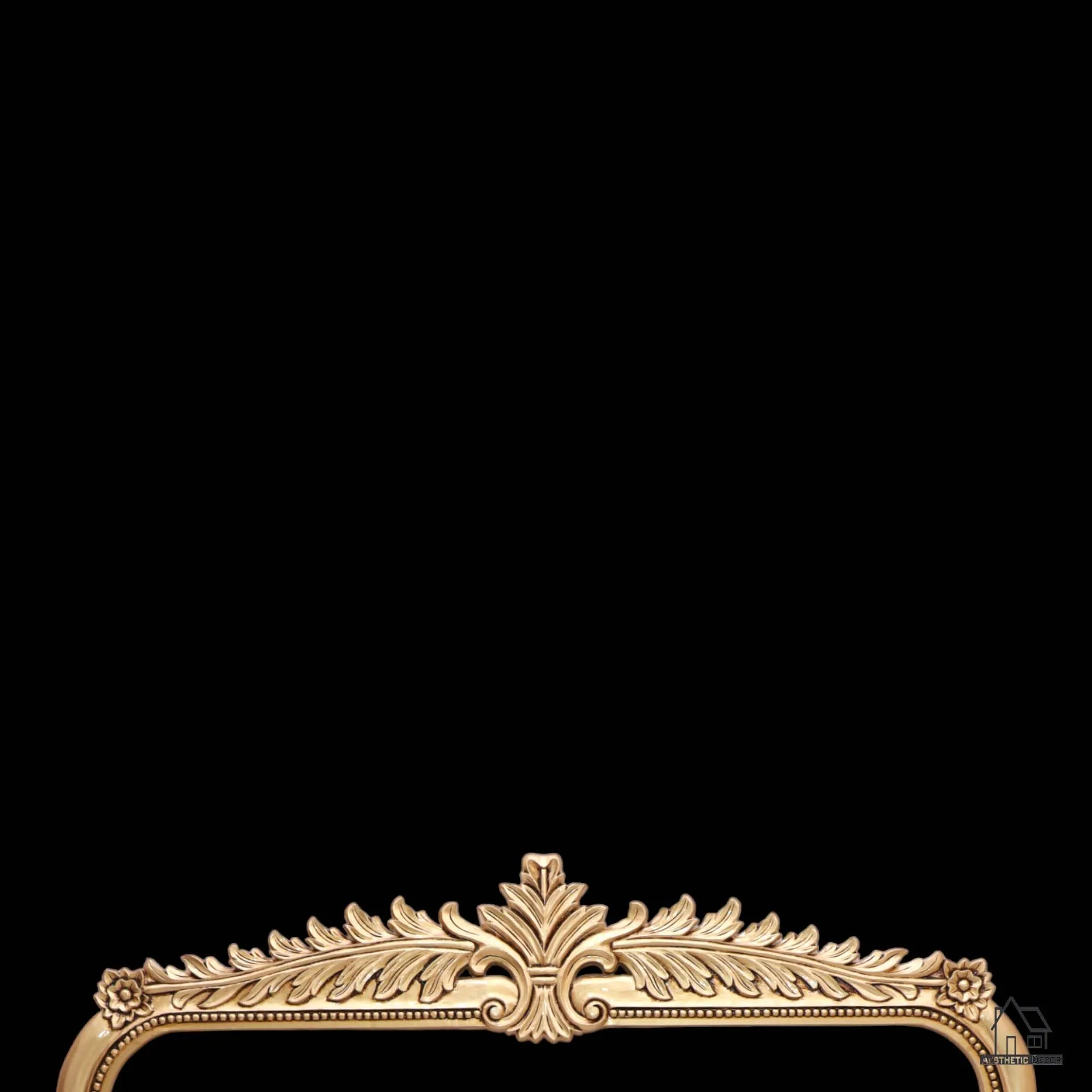 AESTHETIC DECOR Wooden Carved Wall Mirror Frame Solid Wood,Gold Finish | with Out Mirror | Size 5 * 3.5 feet Gold (Antique Gold)