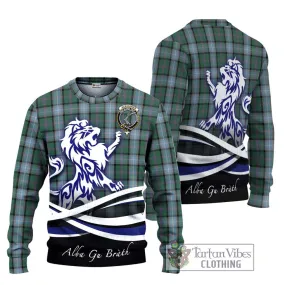 Alexander of Menstry Hunting Tartan Ugly Sweater with Alba Gu Brath Regal Lion Emblem