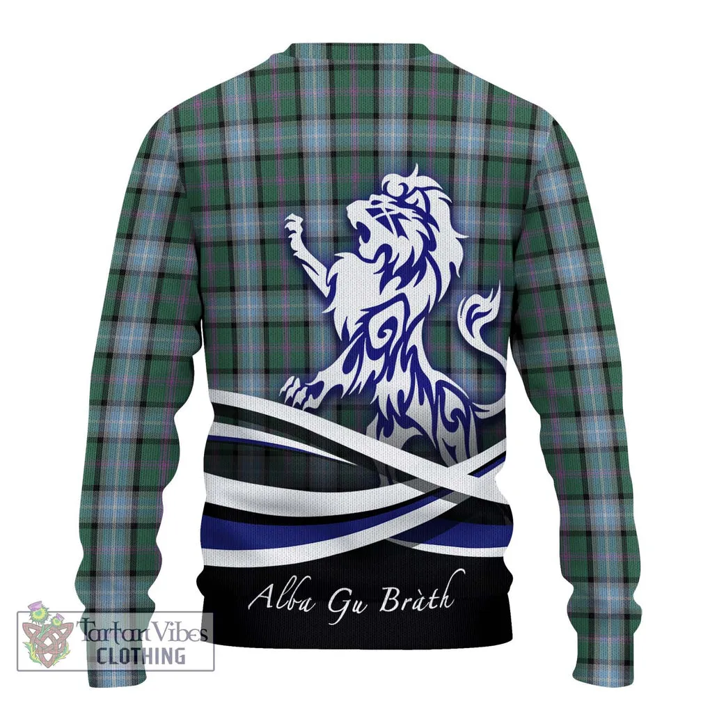 Alexander of Menstry Hunting Tartan Ugly Sweater with Alba Gu Brath Regal Lion Emblem