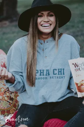 Alpha Chi Omega Sisterhood Retreat Thermal Henley