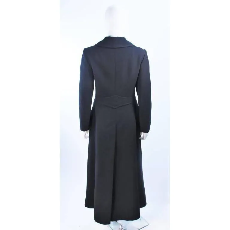 ALTON LEWIS Black Full Length Tailored Double Breasted Wool Coat | US 4-6