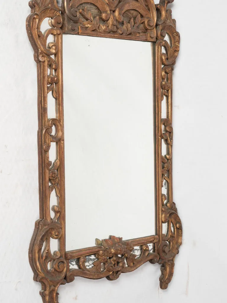 Antique French Louis XV style parclose mirror - gold 45¼" x 23¼"