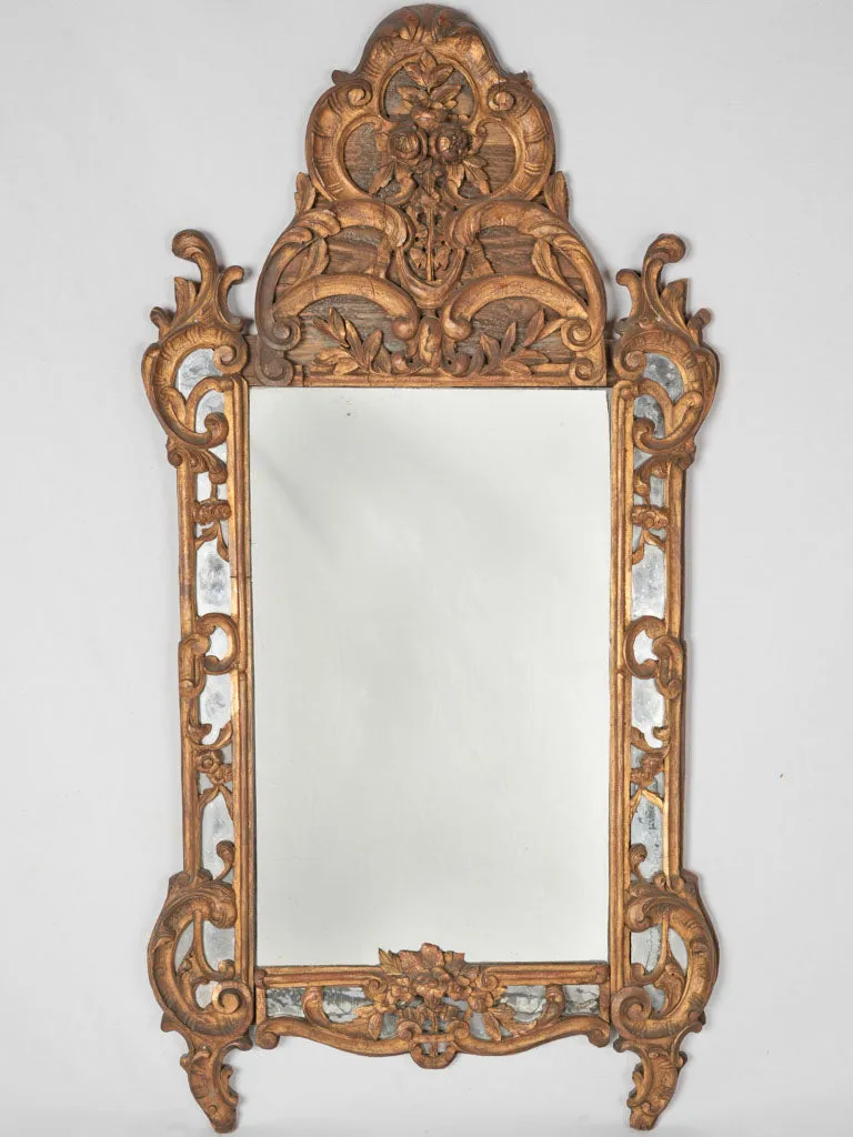 Antique French Louis XV style parclose mirror - gold 45¼" x 23¼"