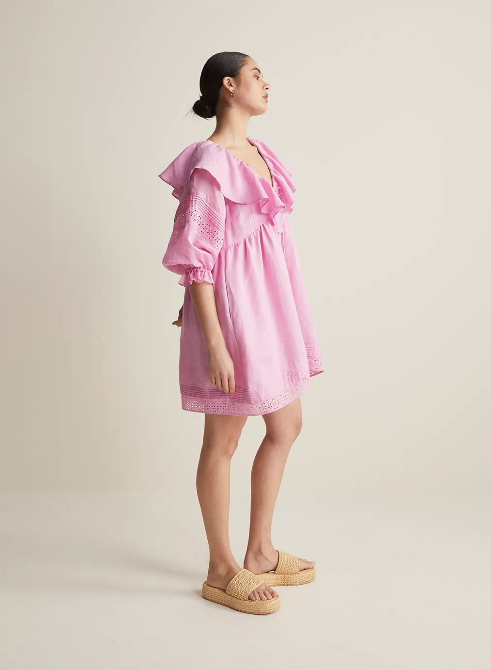 Antoinette Linen Mini Dress | Ametrine