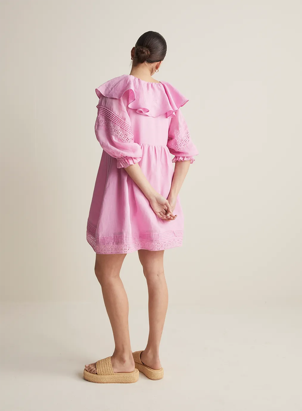 Antoinette Linen Mini Dress | Ametrine