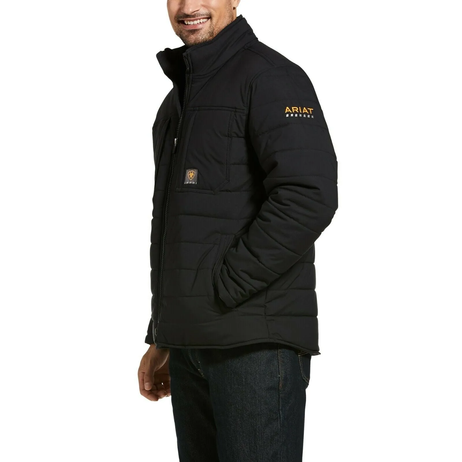 Ariat® Men's Rebar™ Valiant Ripstop Black Insulated Jacket 10032975