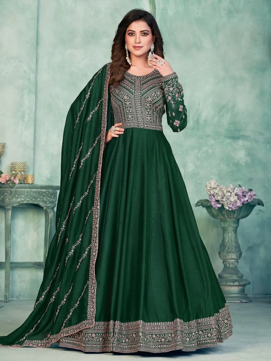 Art Silk Embroidery - Anarkali