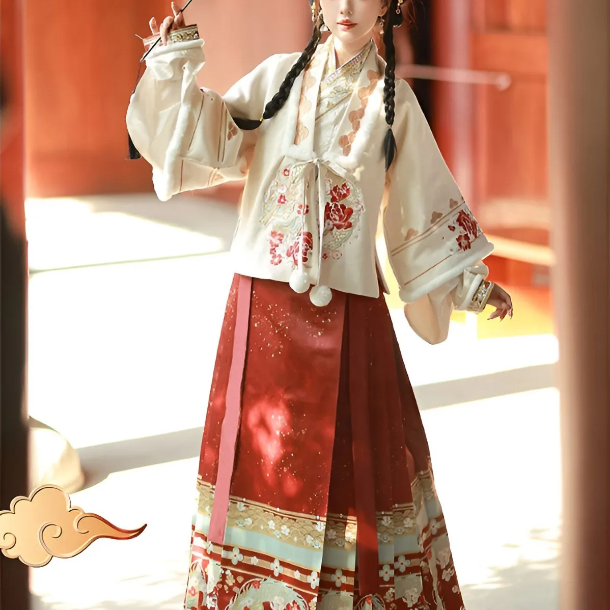 Autumn Ming-Style Hanfu Dress for Chinese New Year Clothes