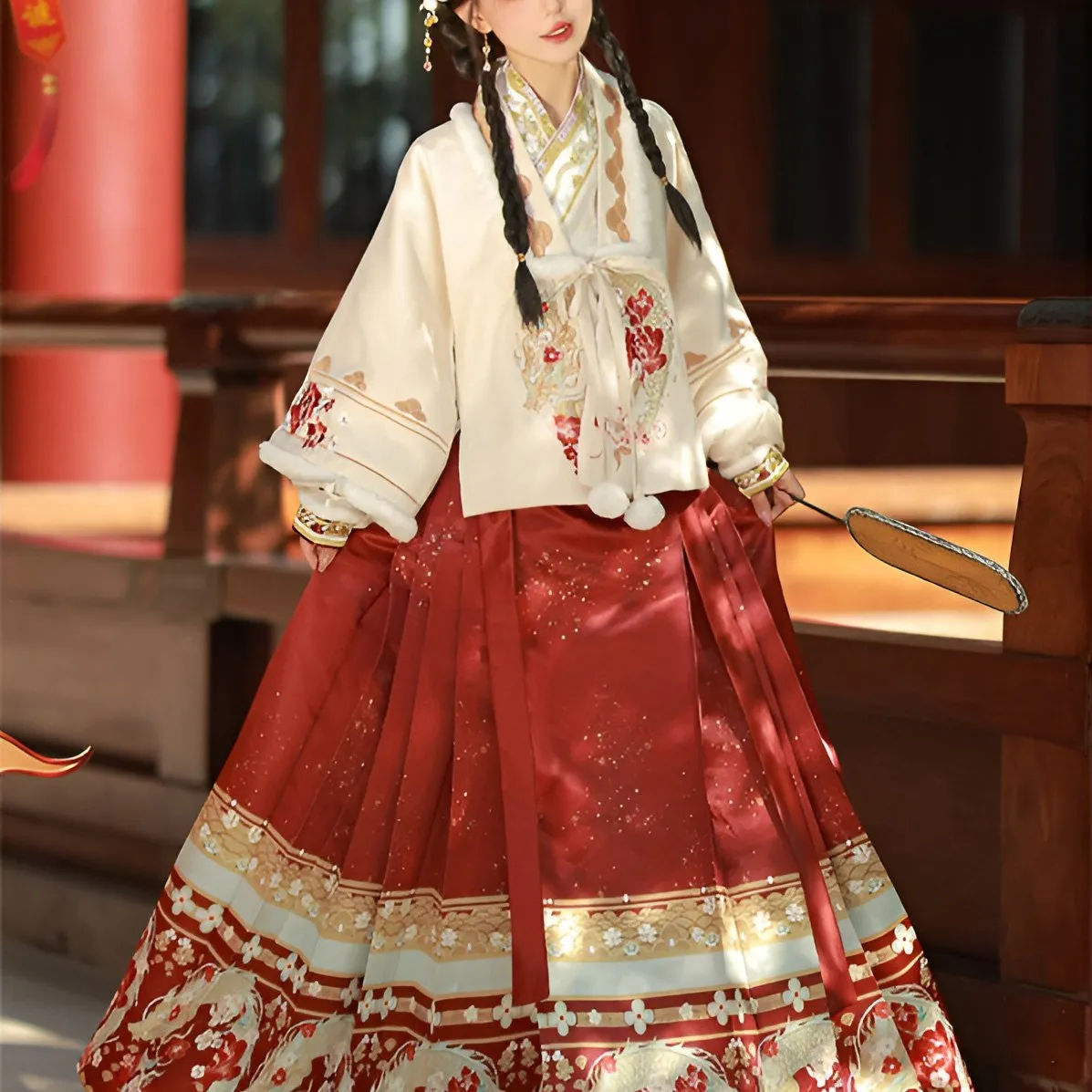 Autumn Ming-Style Hanfu Dress for Chinese New Year Clothes