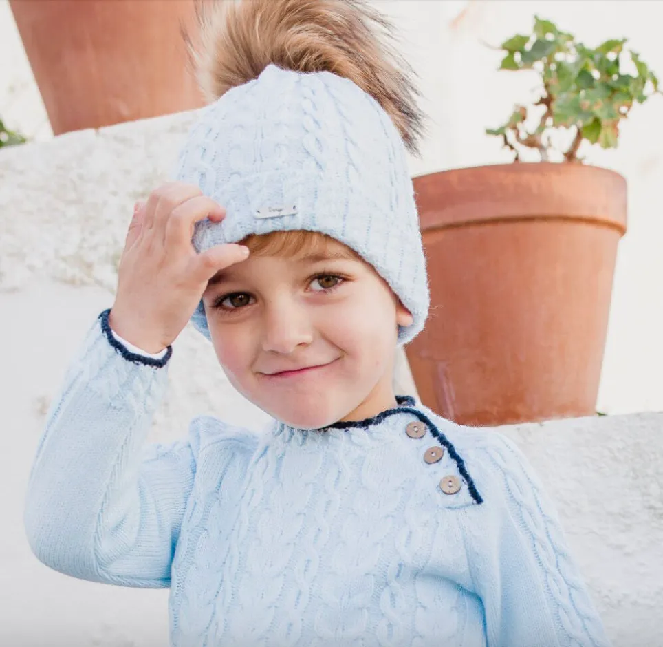 Baby Blue Pom Hat