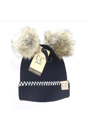 Baby double Pom beanie