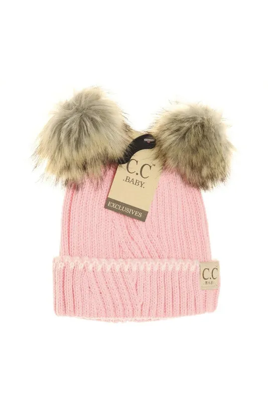 Baby double Pom beanie