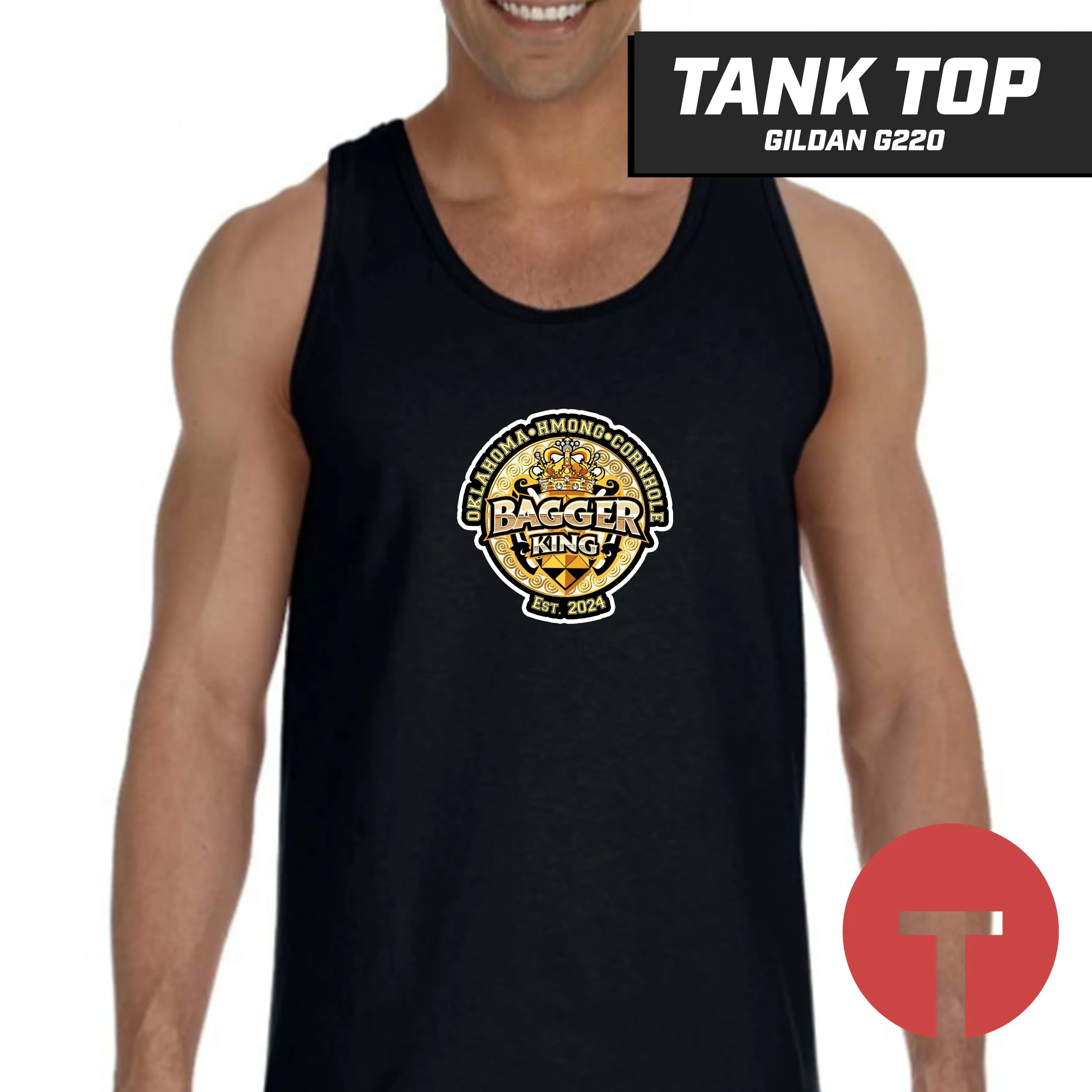 Bagger King - Oklahoma Hmong Cornhole - Tank Top Gildan G220