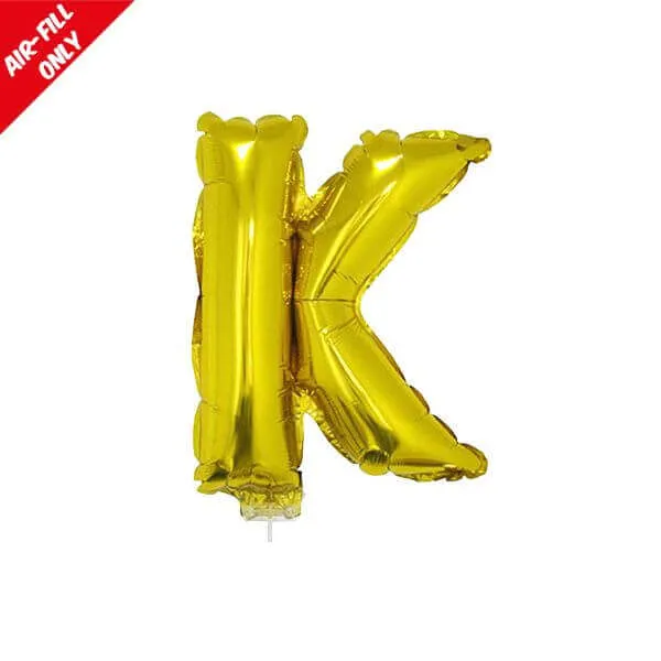 Balloon on Stick - 16" Gold Letter K