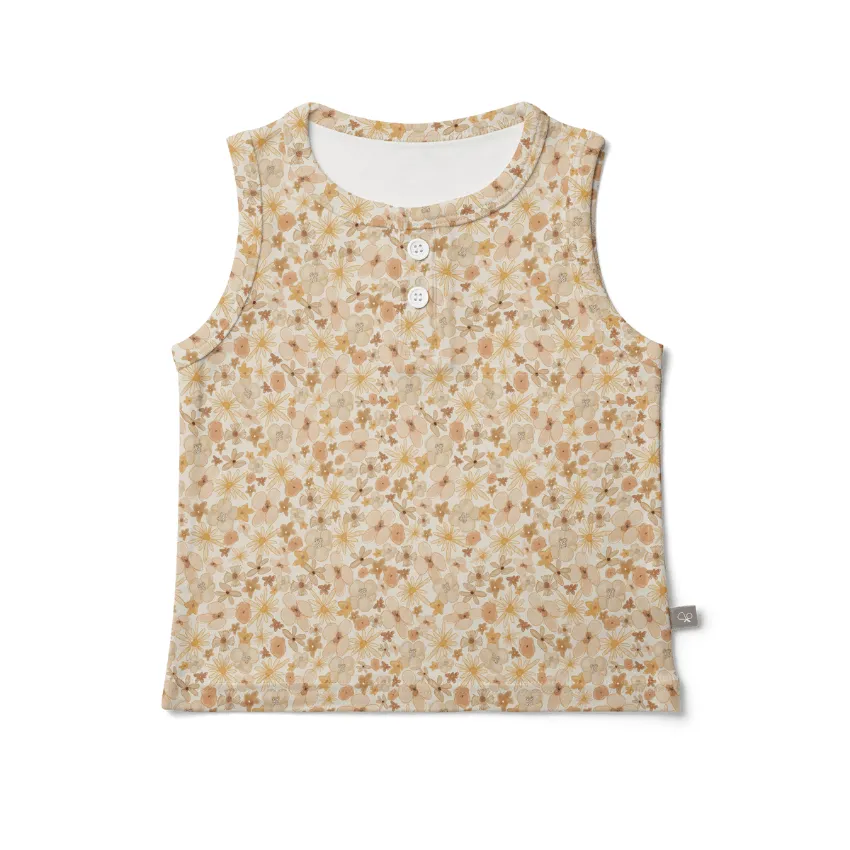 Bamboo Organic Cotton Tank Top, Wildflowers