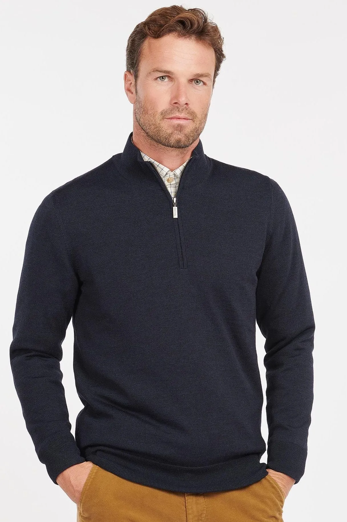 Barbour Gamlan Half Zip Waterproof Sweater - Navy MKN1213NY91