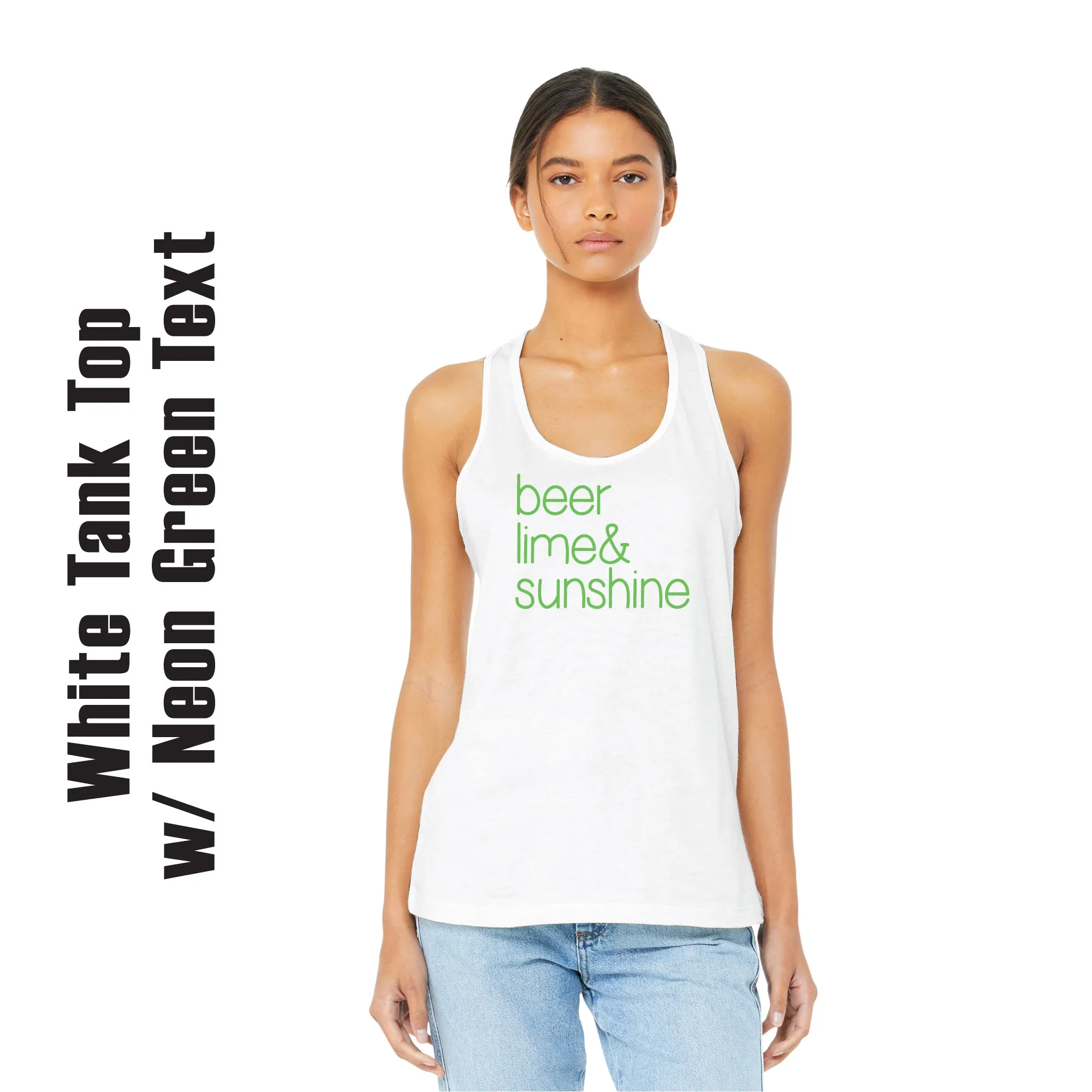 Beer Lime & Sunshine Summer Tank Top / Summer Vibes / Beachy / Happy Hour / Vacation Mode / Sustainable / Tropical Vibes / Beer Lover Gift