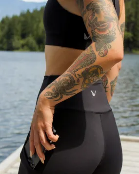 Black Full Length Legging With Side Pockets