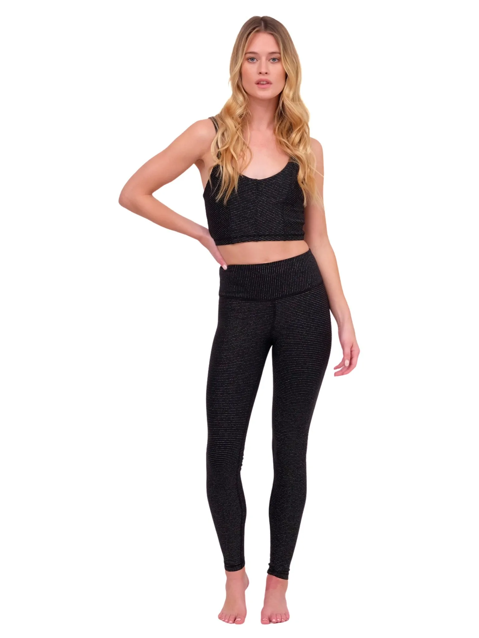 Black With Shimmer Yoga Pants