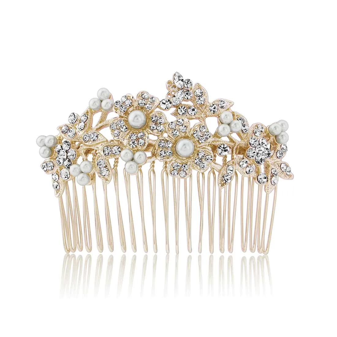 Bouquet of Gold Hair Comb