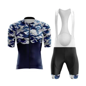 Camouflage Neck Aero Cycling Kit (V1) (Blue)