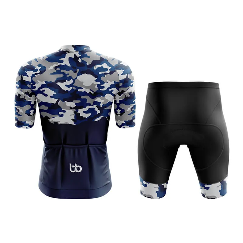 Camouflage Neck Aero Cycling Kit (V1) (Blue)