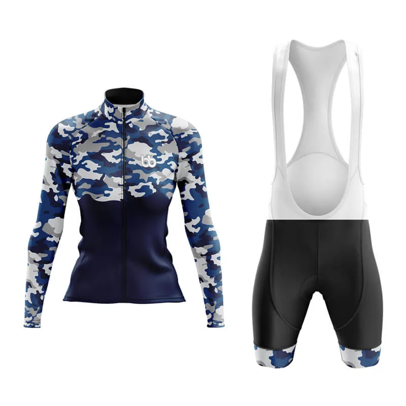 Camouflage Neck Aero Cycling Kit (V1) (Blue)