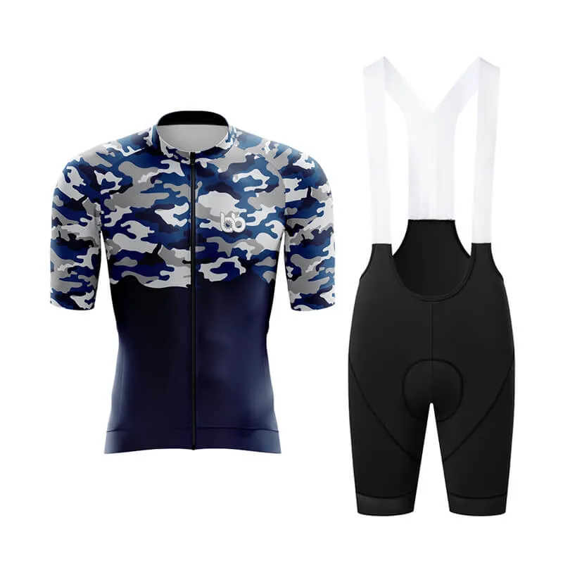 Camouflage Neck Aero Cycling Kit (V1) (Blue)