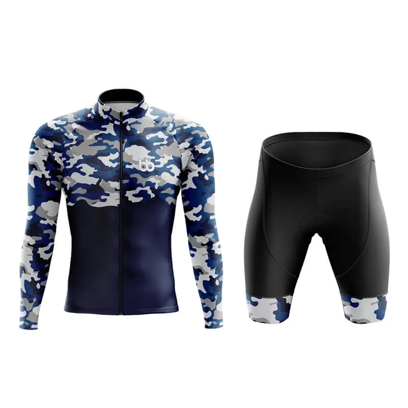 Camouflage Neck Aero Cycling Kit (V1) (Blue)