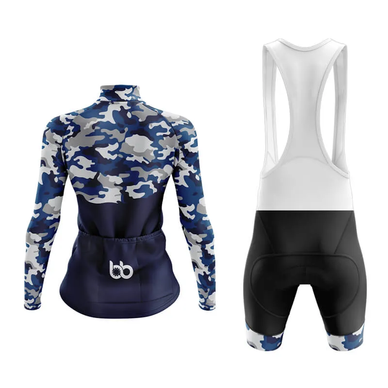 Camouflage Neck Aero Cycling Kit (V1) (Blue)