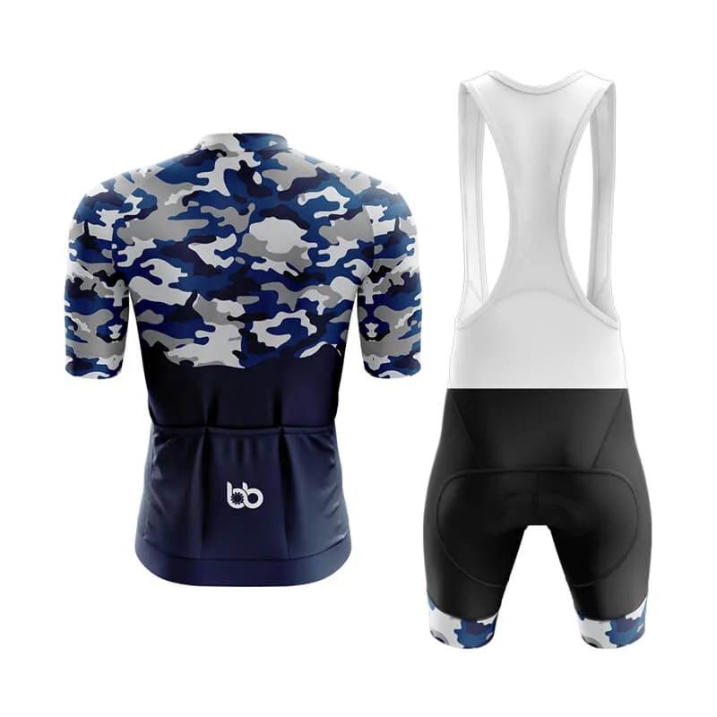 Camouflage Neck Aero Cycling Kit (V1) (Blue)