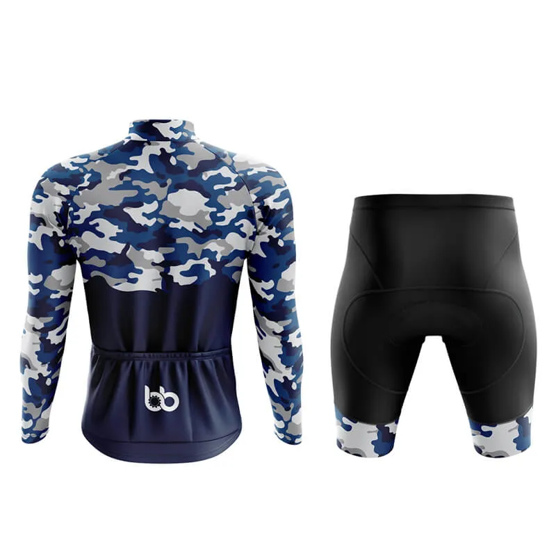 Camouflage Neck Aero Cycling Kit (V1) (Blue)