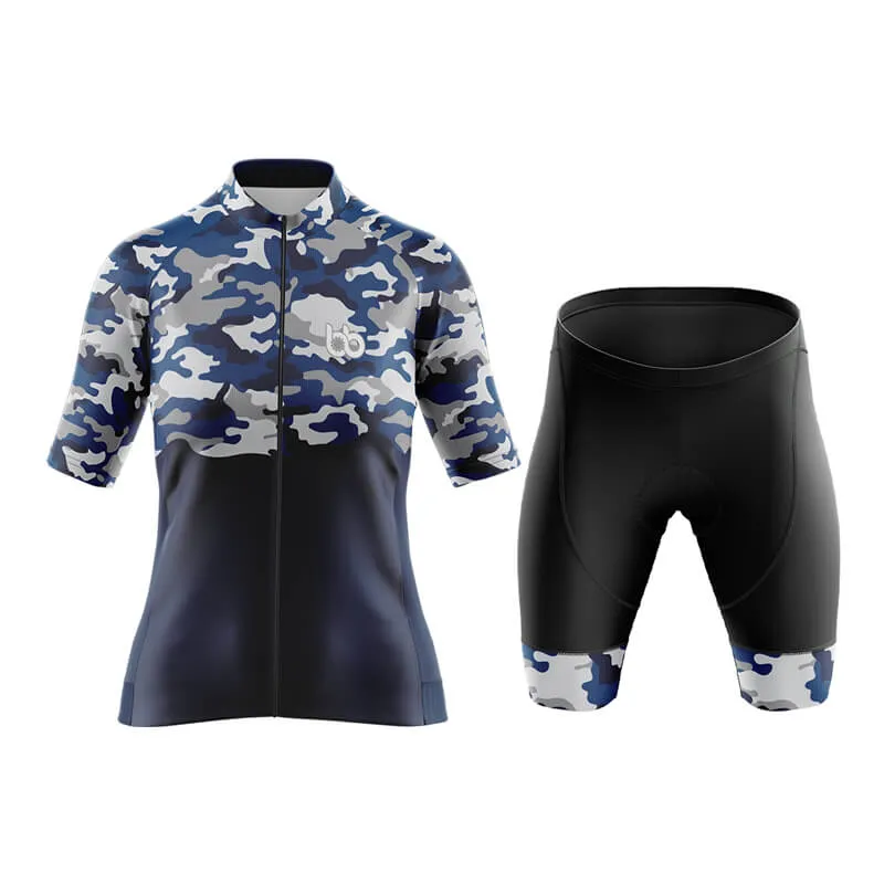 Camouflage Neck Aero Cycling Kit (V1) (Blue)