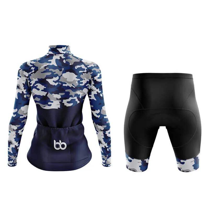 Camouflage Neck Aero Cycling Kit (V1) (Blue)