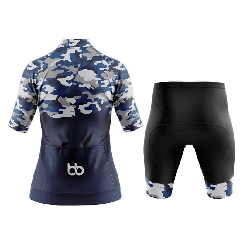 Camouflage Neck Aero Cycling Kit (V1) (Blue)