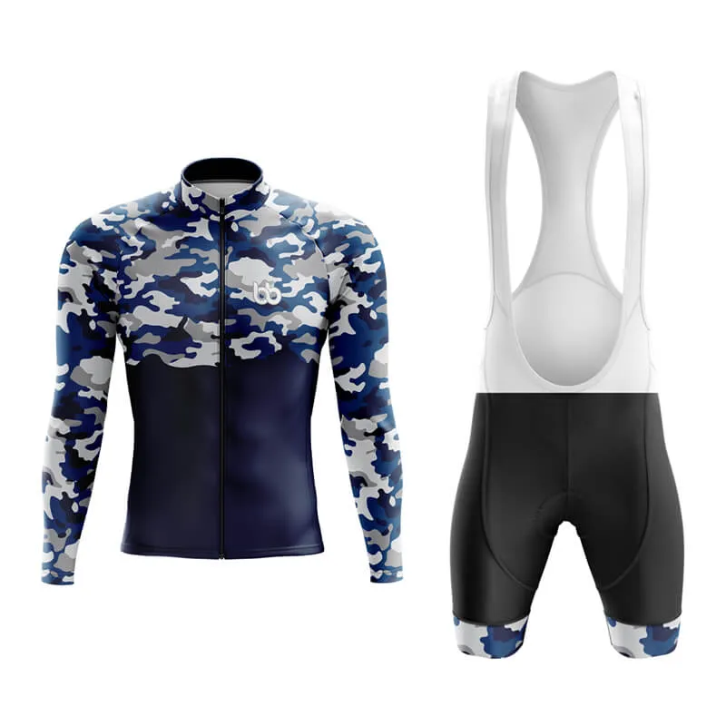 Camouflage Neck Aero Cycling Kit (V1) (Blue)