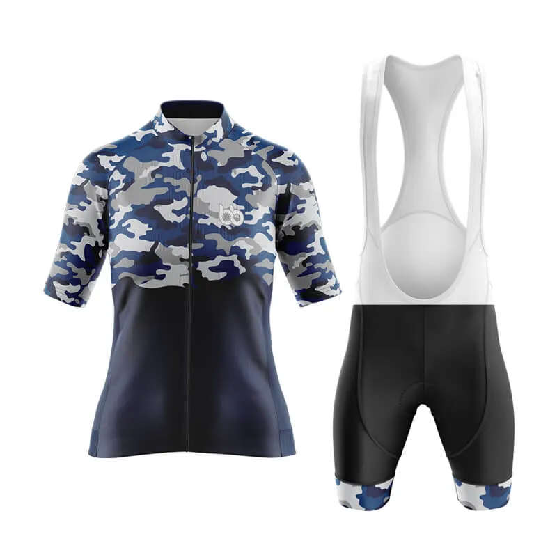 Camouflage Neck Aero Cycling Kit (V1) (Blue)