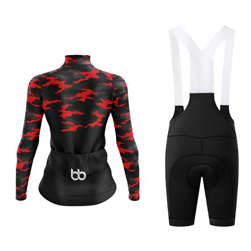 Camouflage Neck Aero Cycling Kit (V1) (Red)