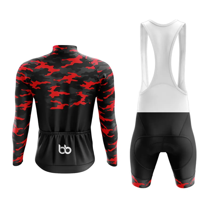 Camouflage Neck Aero Cycling Kit (V1) (Red)