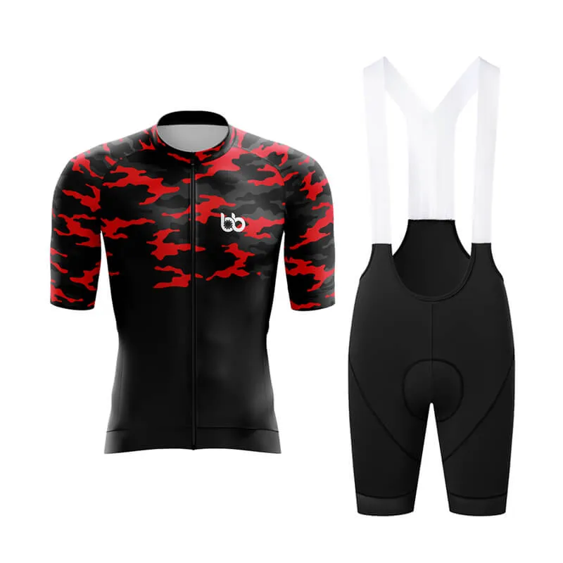 Camouflage Neck Aero Cycling Kit (V1) (Red)