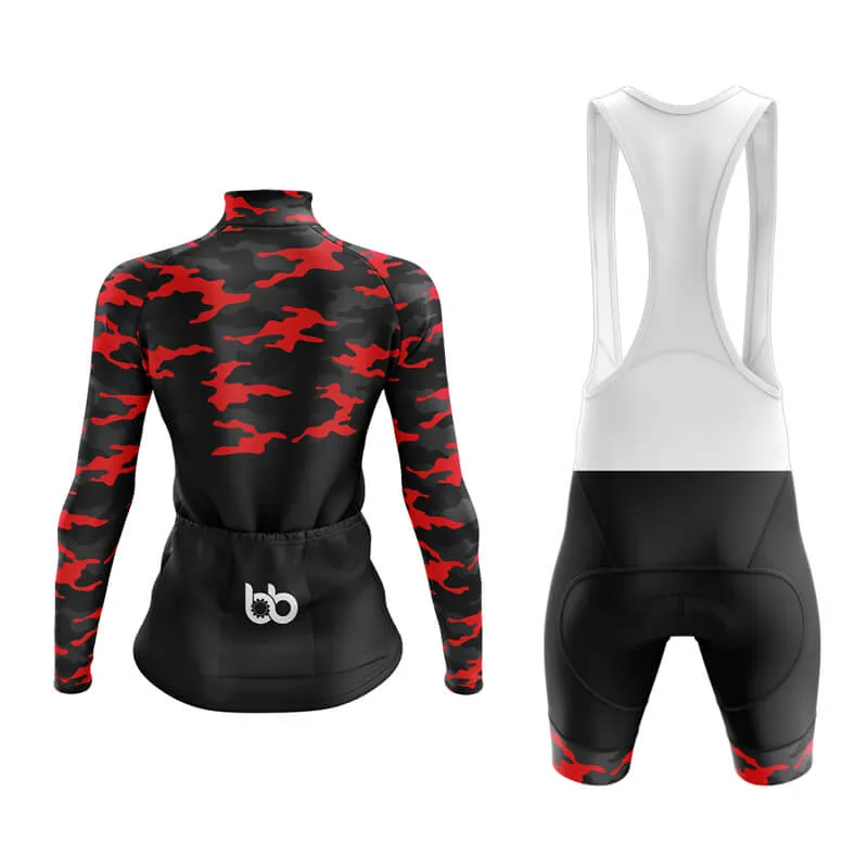 Camouflage Neck Aero Cycling Kit (V1) (Red)